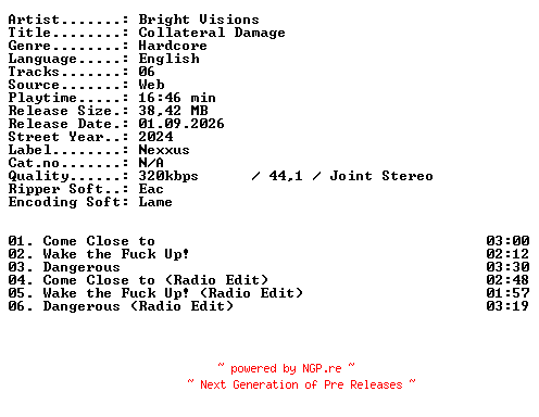 NFO for the release Bright_Visions-Collateral_Damage-WEB-2024-XTC_iNT by XTC_iNT