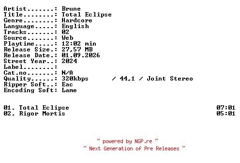 NFO for the release Brune-Total_Eclipse-WEB-2024-XTC_iNT by XTC_iNT
