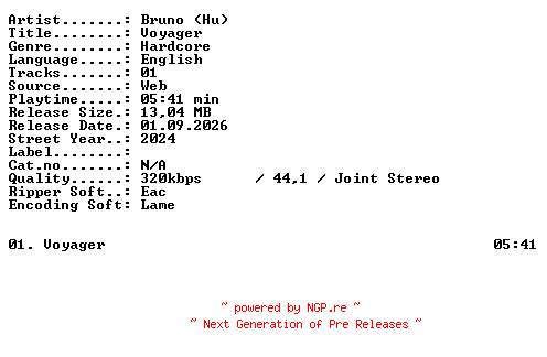NFO for the release Bruno_(Hu)-Voyager-SINGLE-WEB-2024-XTC_iNT by XTC_iNT