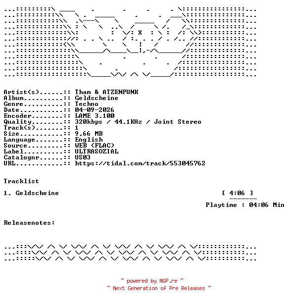 NFO for the release Tham_And_ATZENPUNK-Geldscheine-US03-SINGLE-WEB-2026-WAV by WAV