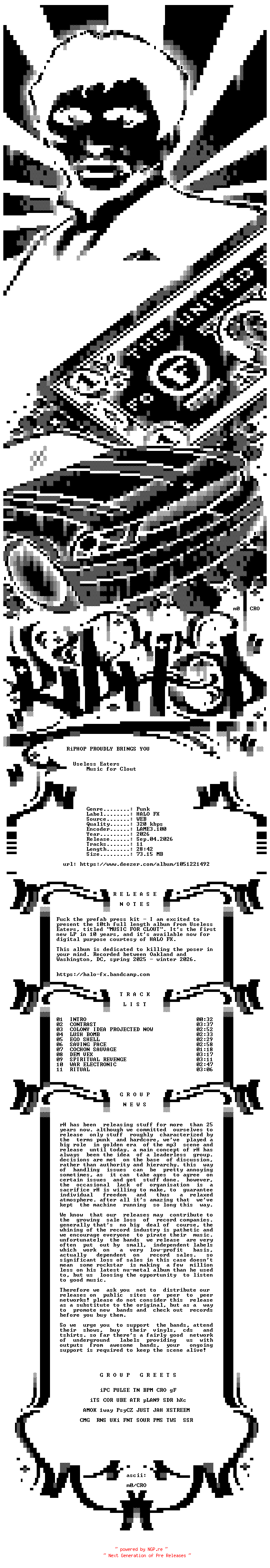 NFO for the release Useless_Eaters-Music_For_Clout-WEB-2026-rH_iNT by rH_iNT