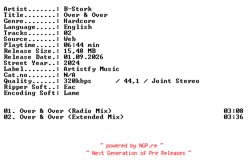 NFO for the release B-Stork-Over_and_Over-WEB-2024-XTC_iNT by XTC_iNT