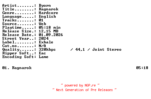 NFO for the release Byorn-Ragnarok-SINGLE-WEB-2024-XTC_iNT by XTC_iNT