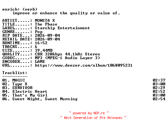 NFO for the release MONSTA_X-The_Phase-EP-WEB-KR-2026-ENRiCH by ENRiCH