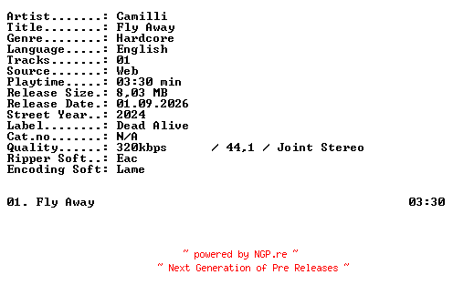 NFO for the release Camilli-Fly_Away-SINGLE-WEB-2024-XTC_iNT by XTC_iNT