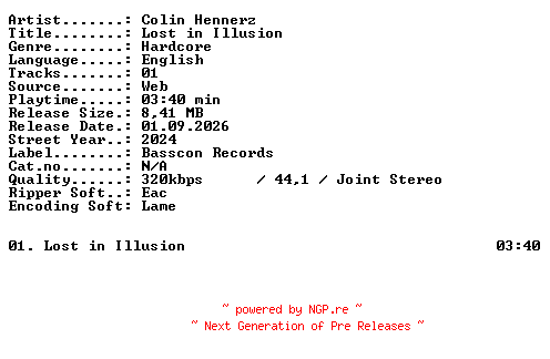 NFO for the release Colin_Hennerz-Lost_in_Illusion-SINGLE-WEB-2024-XTC_iNT by XTC_iNT