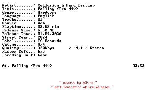 NFO for the release Collusion_and_Hard_Destiny-Falling_(Pro_Mix)-SINGLE-WEB-2024-XTC_iNT by XTC_iNT