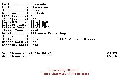 NFO for the release Comacode-Dimension-WEB-2024-XTC_iNT by XTC_iNT