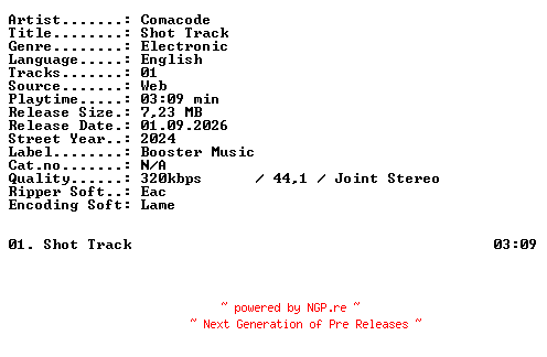 NFO for the release Comacode-Shot_Track-SINGLE-WEB-2024-XTC_iNT by XTC_iNT