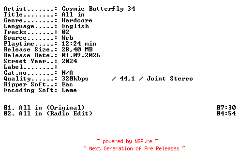 NFO for the release Cosmic_Butterfly_34-All_in-WEB-2024-XTC_iNT by XTC_iNT