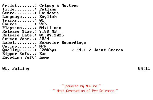 NFO for the release Cripsy_and_Mccrus-Falling-SINGLE-WEB-2024-XTC_iNT by XTC_iNT