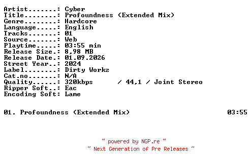 NFO for the release Cyber-Profoundness_(Extended_Mix)-SINGLE-WEB-2024-XTC_iNT by XTC_iNT