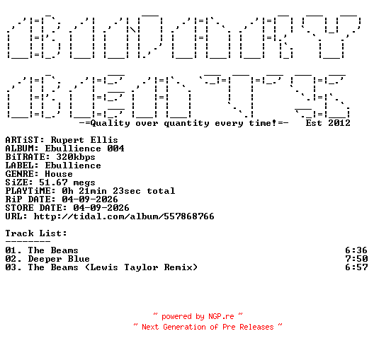 NFO for the release Rupert_Ellis-Ebullience_004-(EBULLIENCE004)-WEB-2026-BB by BB