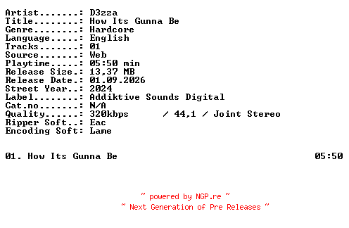 NFO for the release D3zza-How_Its_Gunna_Be-SINGLE-WEB-2024-XTC_iNT by XTC_iNT