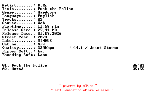 NFO for the release Drc-Fuck_the_Police-WEB-2024-XTC_iNT by XTC_iNT