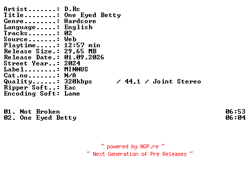 NFO for the release Drc-One_Eyed_Betty-WEB-2024-XTC_iNT by XTC_iNT