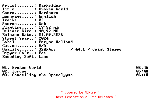 NFO for the release Darksider-Broken_World-WEB-2024-XTC_iNT by XTC_iNT