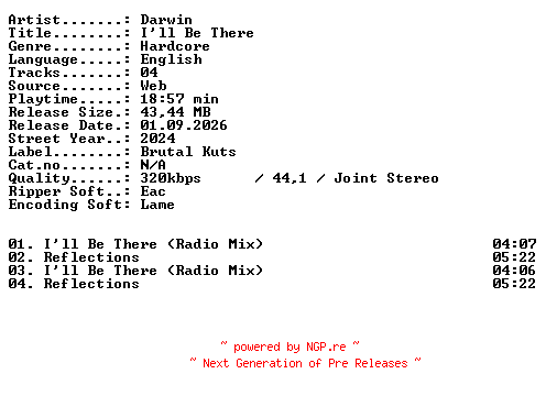 NFO for the release Darwin-Ill_Be_There-WEB-2024-XTC_iNT by XTC_iNT