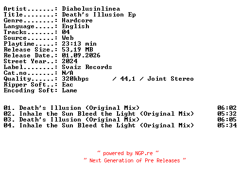 NFO for the release Diabolusinlinea-Deaths_Illusion_EP-WEB-2024-XTC_iNT by XTC_iNT