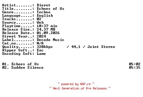 NFO for the release Dierot-Echoes_of_Us-WEB-2024-XTC_iNT by XTC_iNT