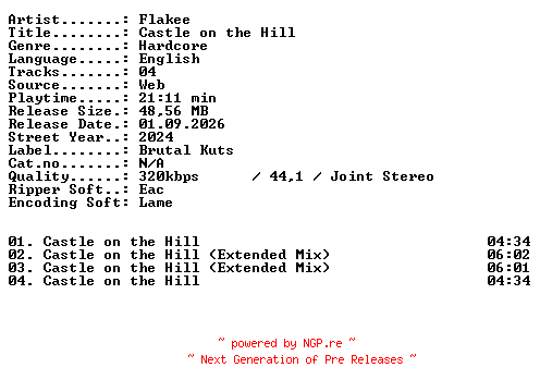 NFO for the release Flakee-Castle_on_the_Hill-WEB-2024-XTC_iNT by XTC_iNT