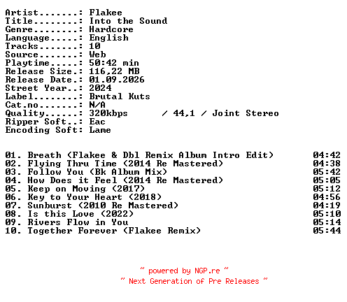 NFO for the release Flakee-Into_the_Sound-WEB-2024-XTC_iNT by XTC_iNT