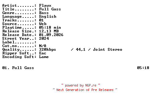 NFO for the release Flawx-Full_Gass-SINGLE-WEB-2024-XTC_iNT by XTC_iNT