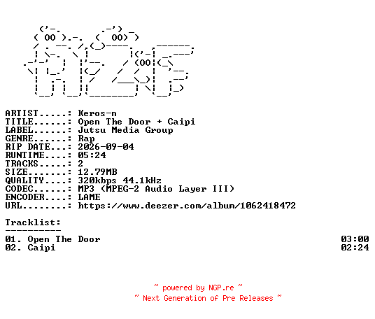 NFO for the release Keros-n-Open_The_Door__Caipi-WEB-FR-2026-AZF by AZF