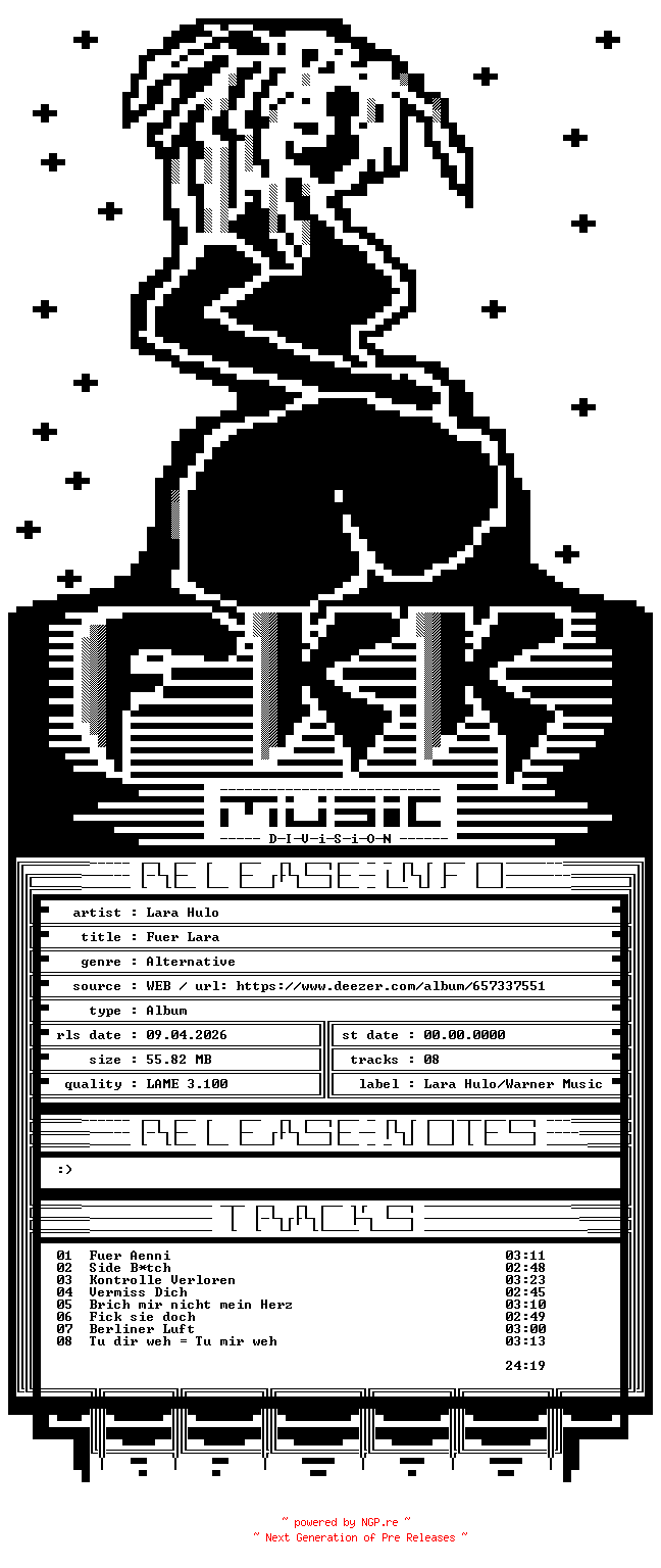 NFO for the release Lara_Hulo-Fuer_Lara-Web-DE-2024-FKK by FKK