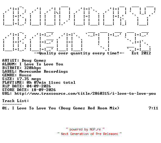 NFO for the release Doug_Gomez-I_Love_To_Love_You-(MREC351)-SINGLE-WEB-2026-BB by BB