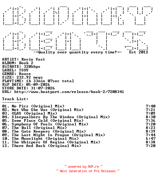 NFO for the release Kevin_Yost-Book_2-(TSOY1158D10TRSPDBP)-WEB-2026-BB by BB