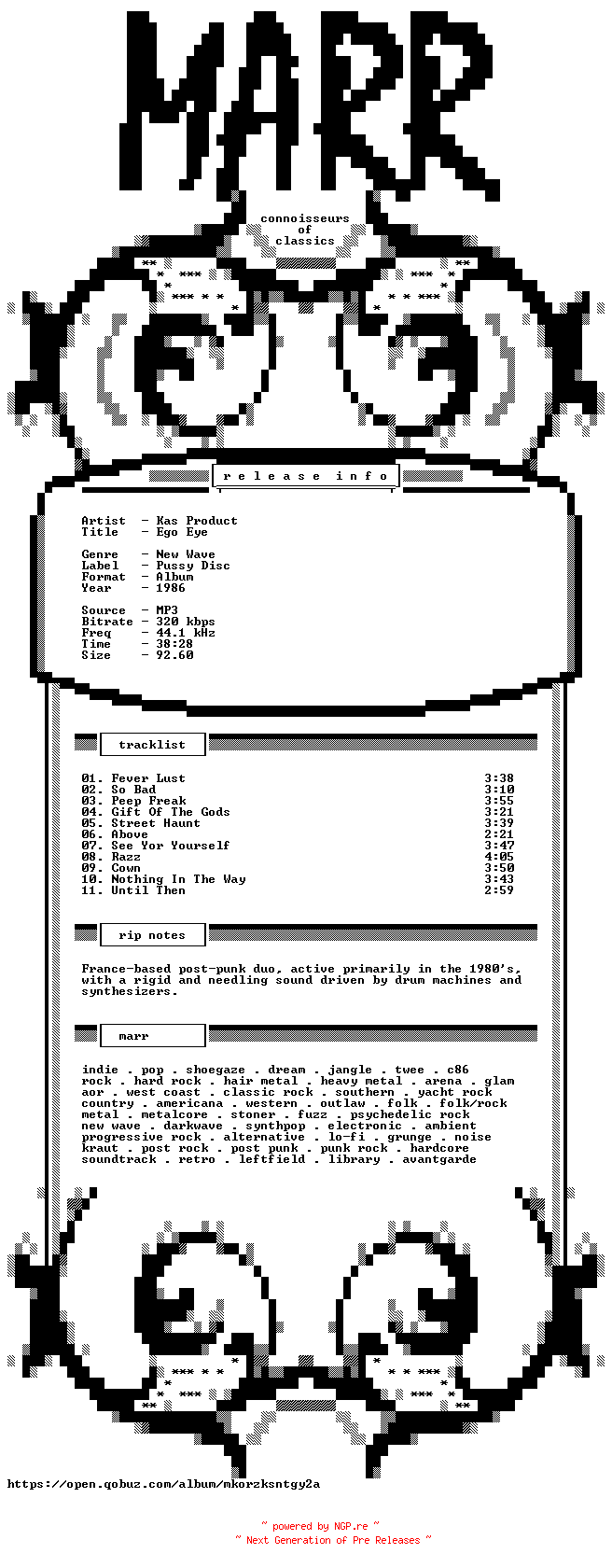 NFO for the release Kas_Product-Ego_Eye-WEB-1986-MARR by MARR