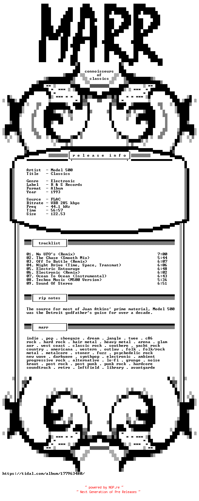 NFO for the release Model_500-Classics-WEB-1993-MARR_INT by MARR_INT