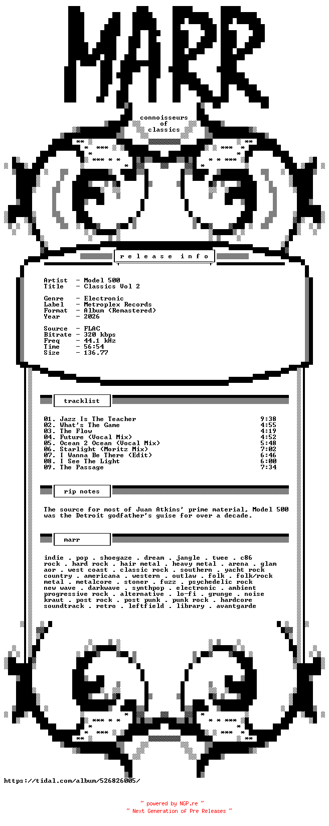 NFO for the release Model_500-Classics_Vol_2-Remastered-WEB-2026-MARR by MARR