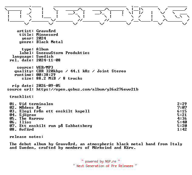 NFO for the release Gravvaard-Minnesord-SE-WEB-2024-BLEEDiNG by BLEEDiNG