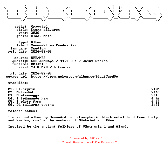 NFO for the release Gravvaard-Stora_allvaret-SE-WEB-2026-BLEEDiNG by BLEEDiNG