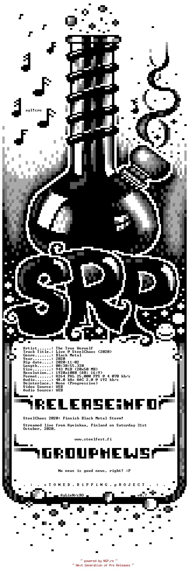NFO for the release The_True_Werwolf-SteelChaos_(2020)-DDC-1080p-h264-2020-SRP by SRP