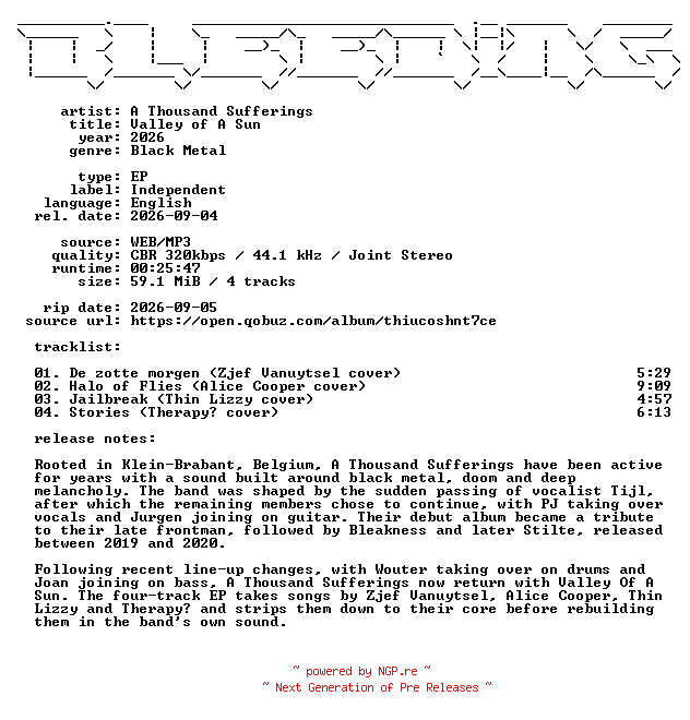 NFO for the release A_Thousand_Sufferings-Valley_of_A_Sun-EP-WEB-2026-BLEEDiNG by BLEEDiNG