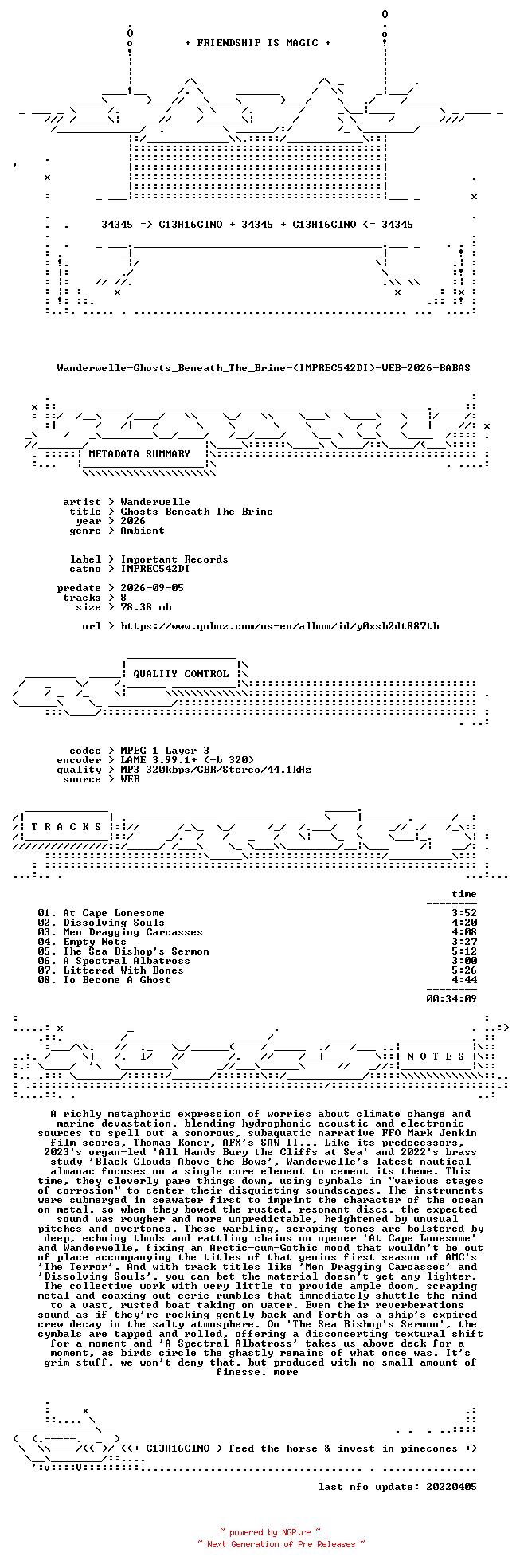 NFO for the release Wanderwelle-Ghosts_Beneath_The_Brine-(IMPREC542DI)-WEB-2026-BABAS by BABAS