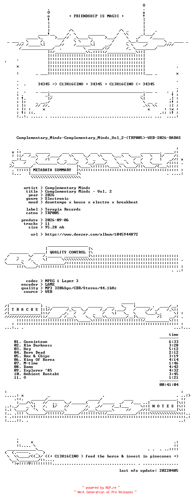 NFO for the release Complementary_Minds-Complementary_Minds_Vol_2-(TRP005)-WEB-2026-BABAS by BABAS