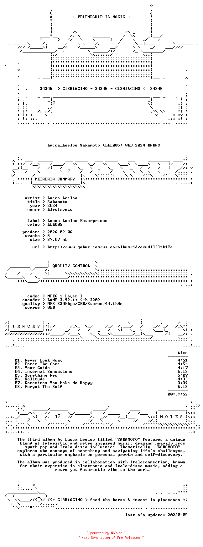 NFO for the release Lucca_Leeloo-Sakamoto-(LLE005)-WEB-2024-BABAS by BABAS