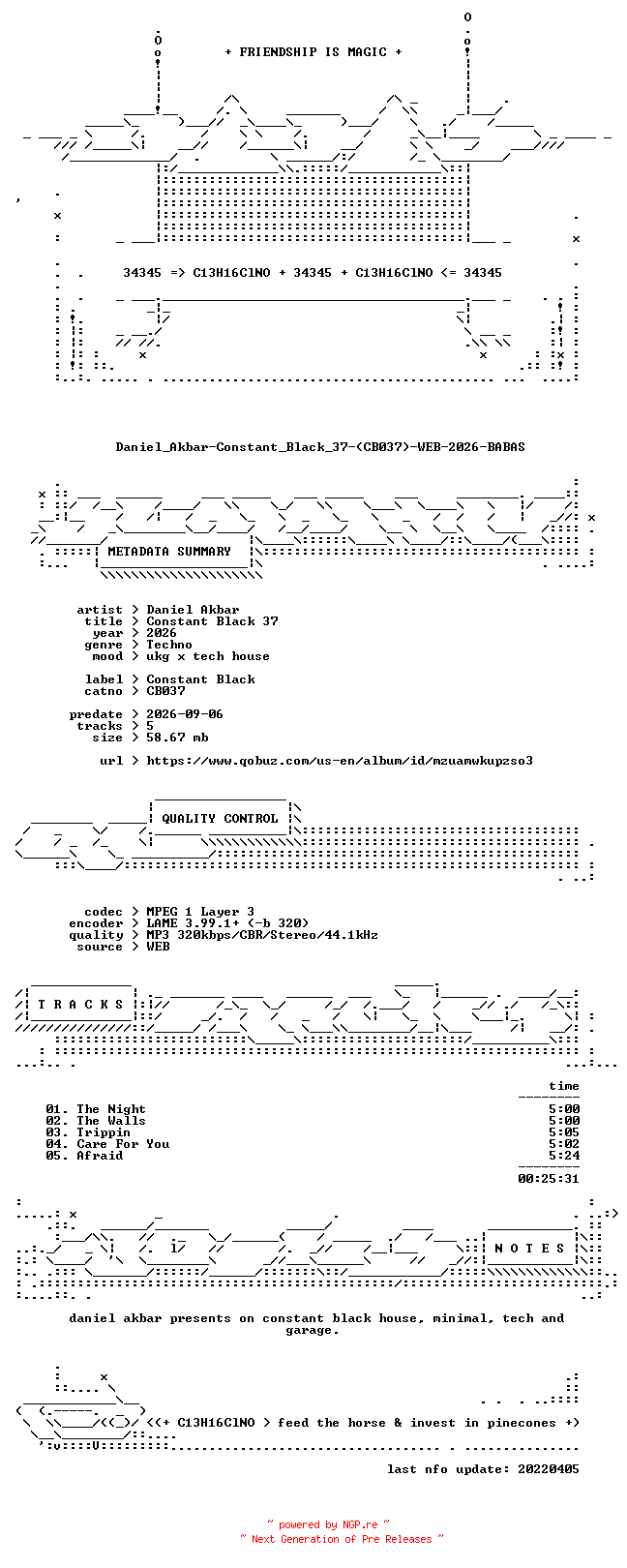 NFO for the release Daniel_Akbar-Constant_Black_37-(CB037)-WEB-2026-BABAS by BABAS