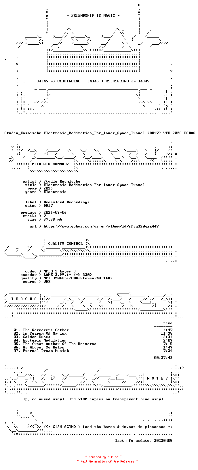 NFO for the release Studio_Kosmische-Electronic_Meditation_For_Inner_Space_Travel-(DR17)-WEB-2026-BABAS by BABAS