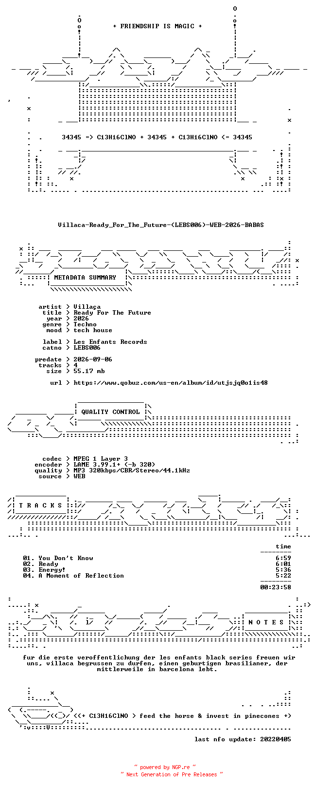NFO for the release Villaca-Ready_For_The_Future-(LEBS006)-WEB-2026-BABAS by BABAS