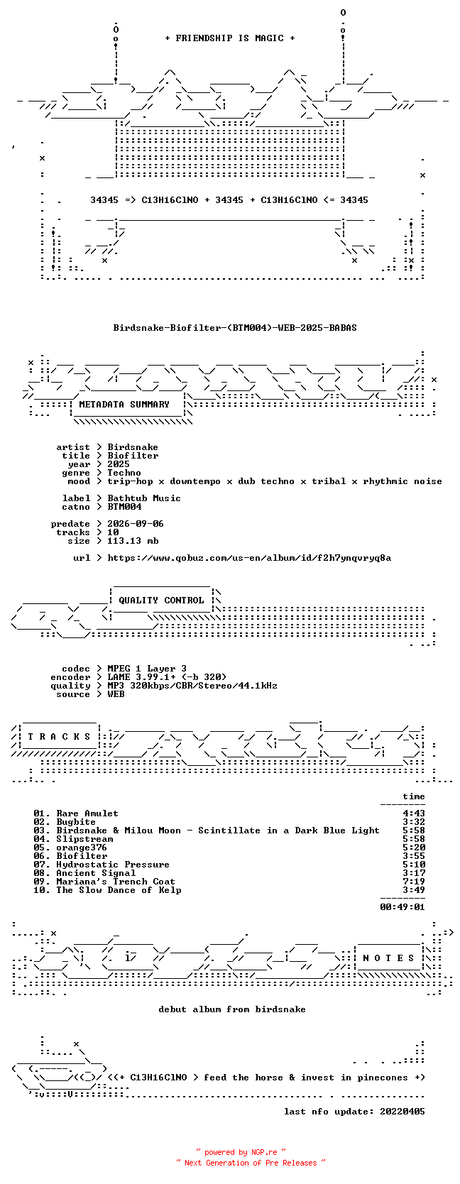 NFO for the release Birdsnake-Biofilter-(BTM004)-WEB-2025-BABAS by BABAS