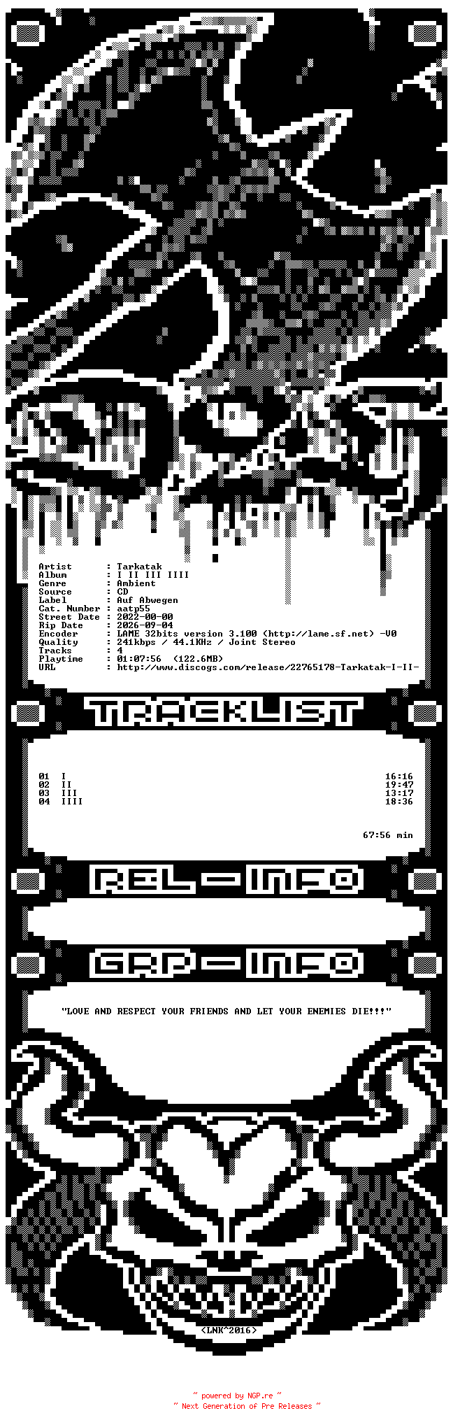 NFO for the release Tarkatak-I_II_III_IIII-CD-2022-D2H by D2H