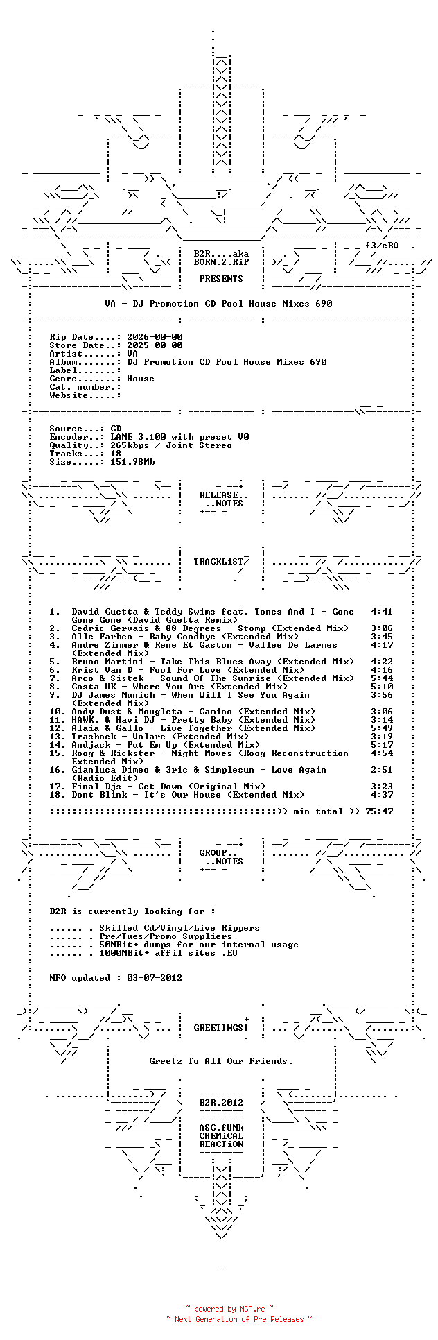NFO for the release VA-DJ_Promotion_CD_Pool_House_Mixes_690-2025-B2R by B2R