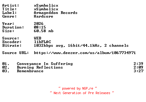 NFO for the release xSymbolicx-xSymbolicx-Demo-16BIT-WEB-FLAC-2026-VEXED by VEXED