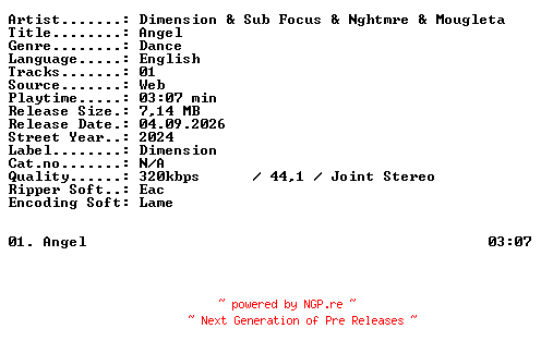 NFO for the release Dimension_and_Sub_Focus_and_Nghtmre_and_Mougleta-Angel-SINGLE-WEB-2024-XTC_iNT by XTC_iNT