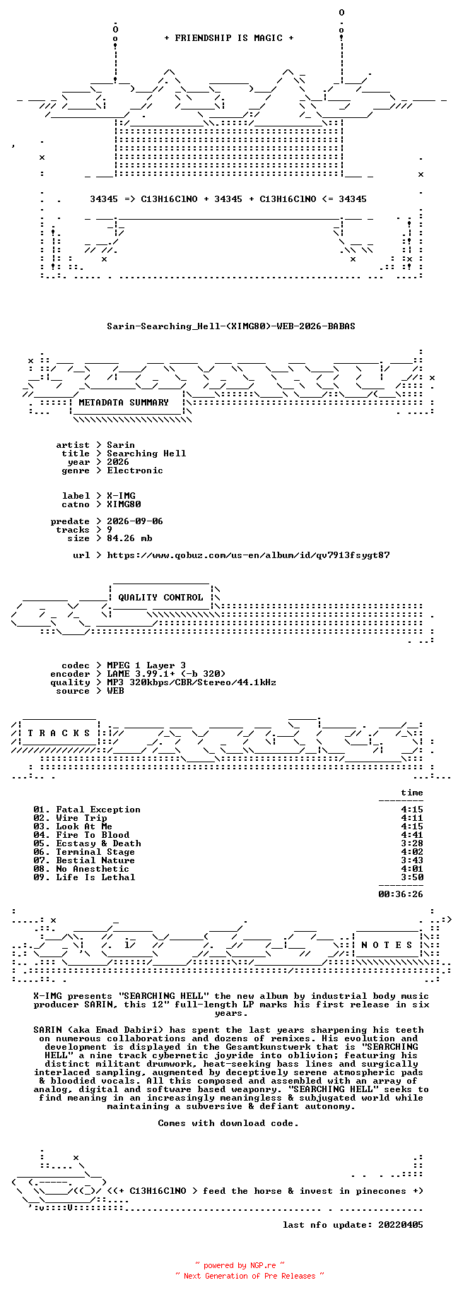 NFO for the release Sarin-Searching_Hell-(XIMG80)-WEB-2026-BABAS by BABAS
